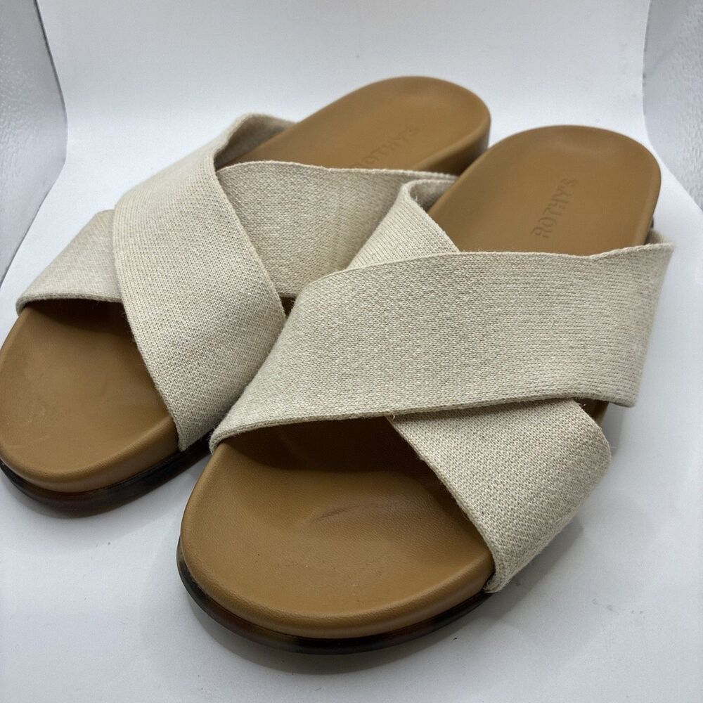 Rothy’s Women’s The Weekender Slide Tan Beige Sandals 8